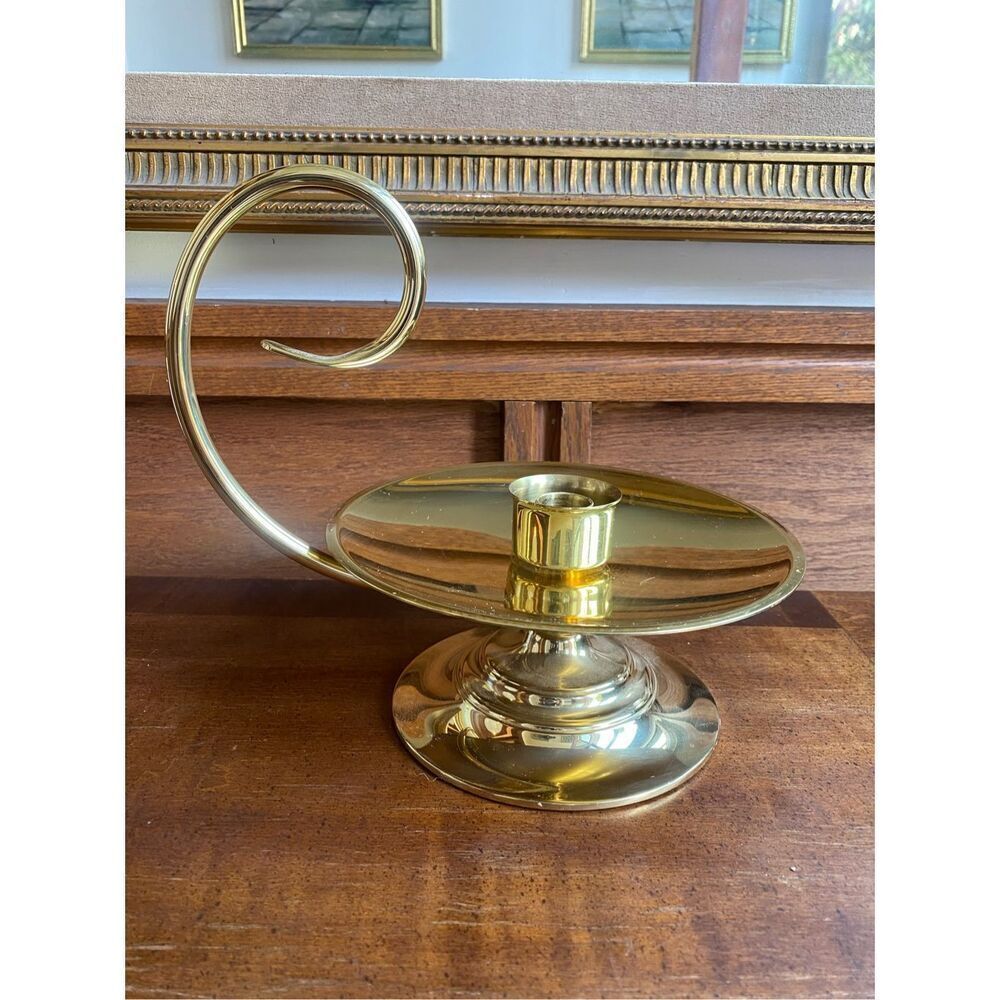 Baldwin Solid Brass Hurricane Lamp Candle Holder Stand Colonial
